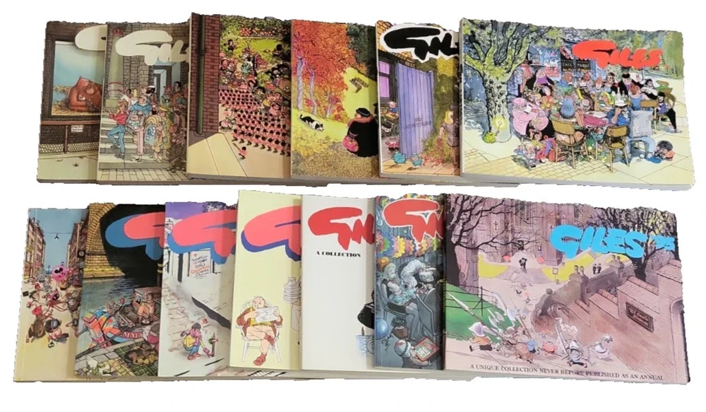 Lot of 13 VINTAGE GILES SUNDAY EXPRESS & DAILY EXPRESS CARTOONS 36TH-48TH SERIES